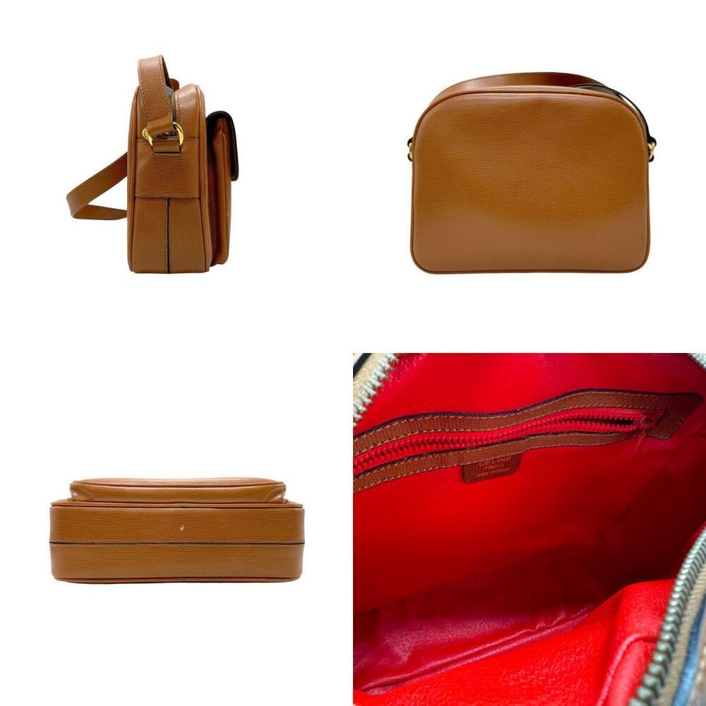 Celine Shoulder Bag Leather Brown Gold
